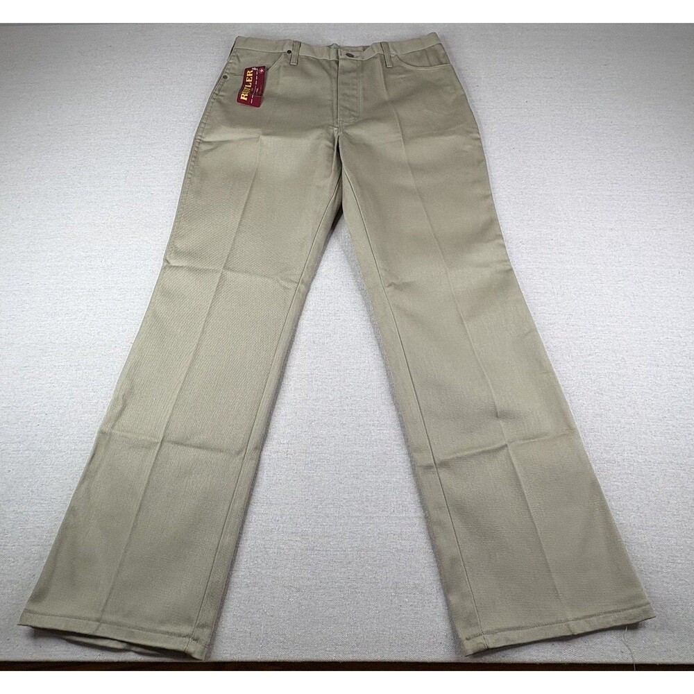 NWT Vtg Rustler Mens 38x32 Regular Fit Straight Leg Khaki Twill Pants USA Made